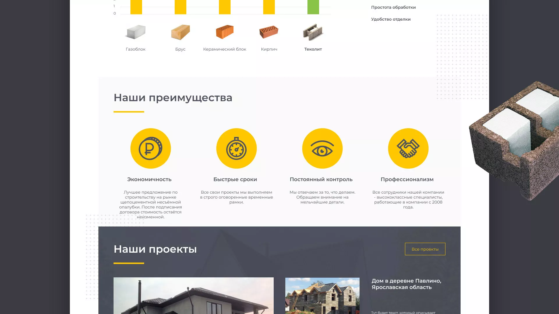 Создание сайта для строительной компании «ЭКОДОМ» в Мончегорске